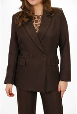 21Jewelz Effen blazer met dubbele knopen - choco bruin