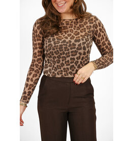 21Jewelz Cashmere top met ronde hals - panterprint