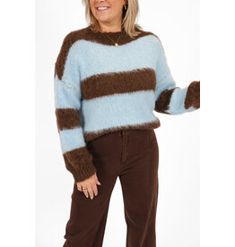 21Jewelz Wollige gestreepte trui - blauw / bruin