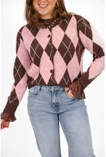 21Jewelz Geruit vest - bruin/roze