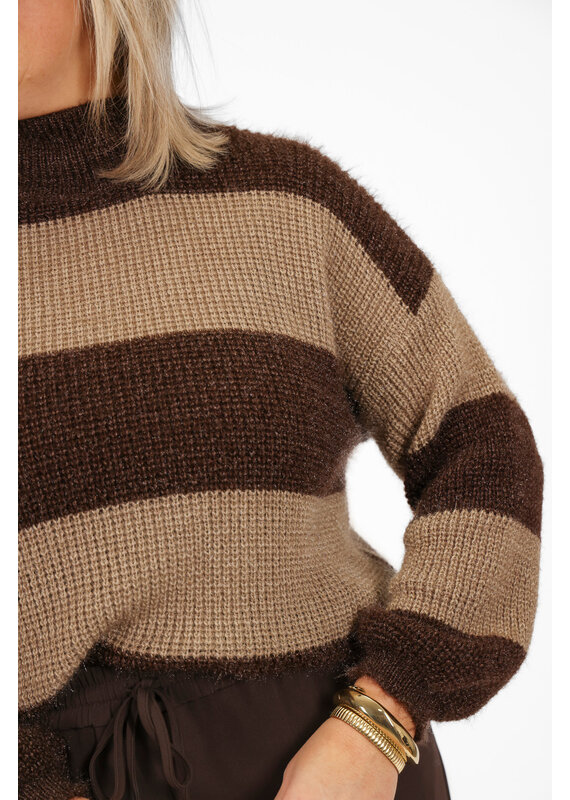 21Jewelz Gebreide trui met strepen - bruin / beige