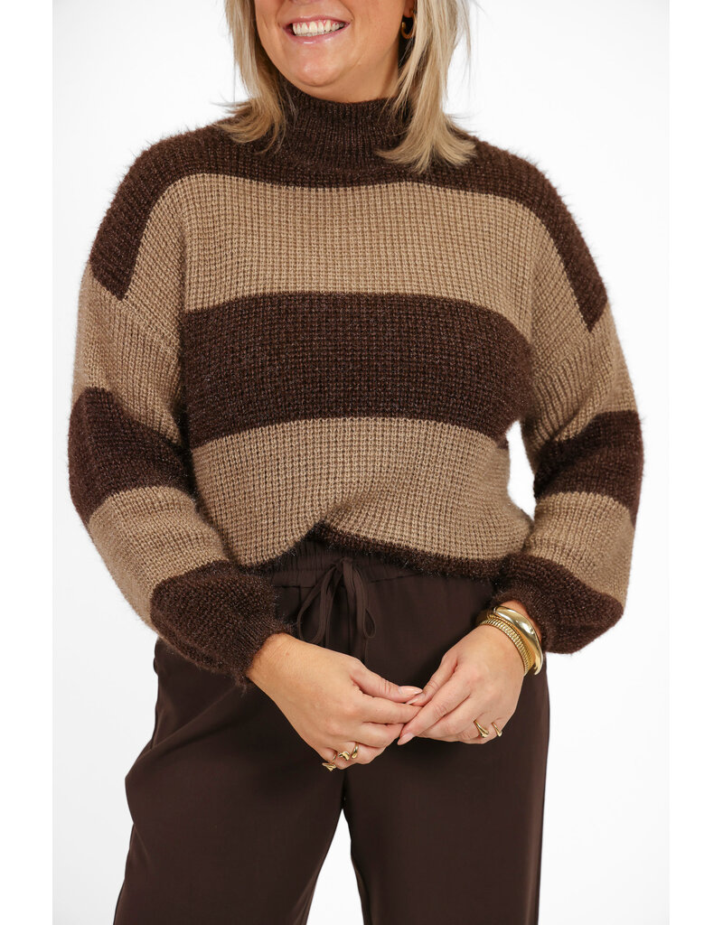 21Jewelz Gebreide trui met strepen - bruin / beige