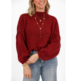 21Jewelz Gebreide trui met opstaande kraag - bordeaux