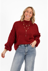 21Jewelz Gebreide trui met opstaande kraag - bordeaux