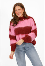 21Jewelz Wollige gestreepte trui - roze / bordeaux