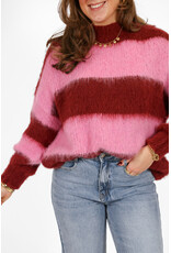 21Jewelz Wollige gestreepte trui - roze / bordeaux