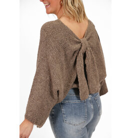 21Jewelz Gebreide trui met strik - taupe