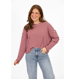 21Jewelz Gestreepte trui - bordeaux roze