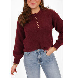 21Jewelz Trui met gouden hartjes - bordeaux
