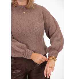 21Jewelz Wollige trui met zakje - taupe