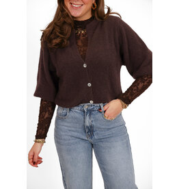 21Jewelz Vest met pofmouwtje - choco bruin