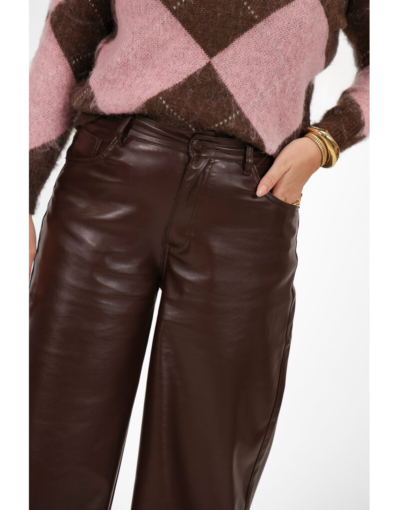 21Jewelz Pu leren broek - bruin