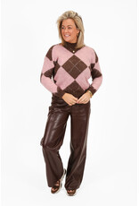 21Jewelz Geruite trui - roze / bruin