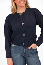 21Jewelz Trui met verschillende gouden knopen - blauw