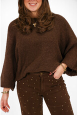 21Jewelz Gebreide trui met strik - bruin