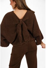 21Jewelz Gebreide trui met strik - bruin