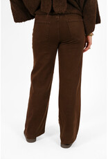 21Jewelz Wide leg jeans met gouden studs - choco bruin