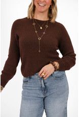 21Jewelz Effen basic truitje met lange mouw - donkerbruin