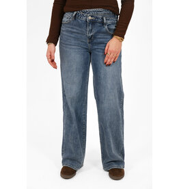 21Jewelz Wide leg jeans met dubbele schuine knoop - blauw