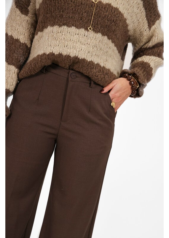 21Jewelz Pantalon met knoop - donker taupe