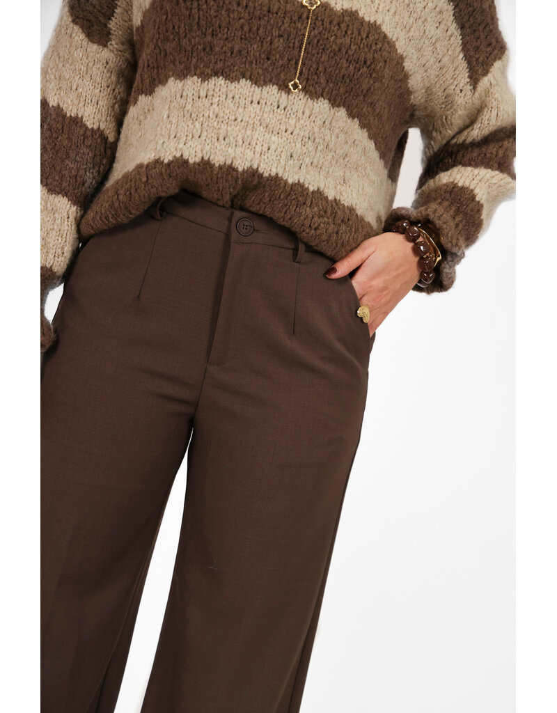 21Jewelz Pantalon met knoop - donker taupe