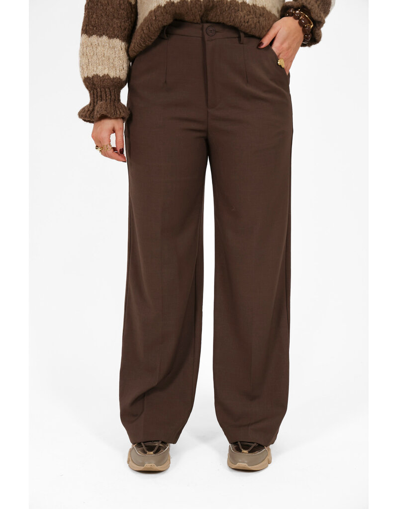 21Jewelz Pantalon met knoop - donker taupe