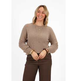 21Jewelz Effen basic truitje met lange mouw - taupe