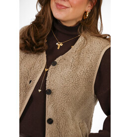 21Jewelz Effen wollige gilet - beige