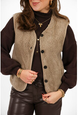 21Jewelz Effen wollige gilet - beige