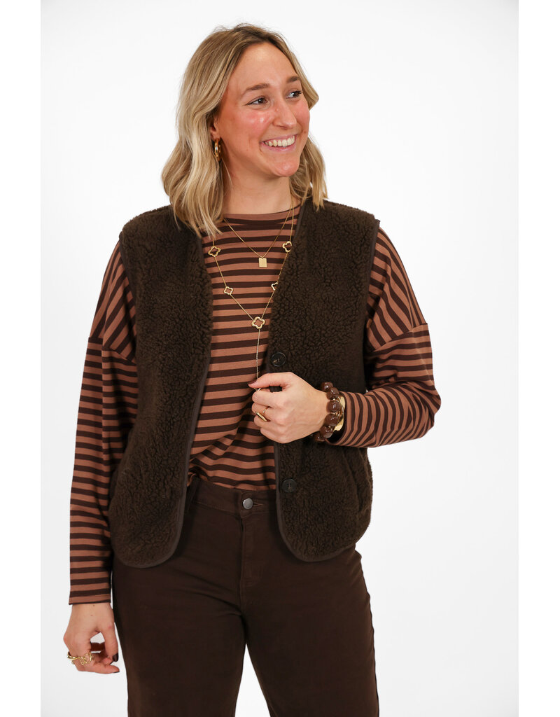 21Jewelz Effen wollige gilet - bruin