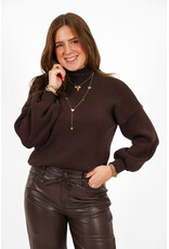 21Jewelz Pu leren broek met strik - bruin