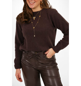 21Jewelz Trui met schoudervulling - choco bruin