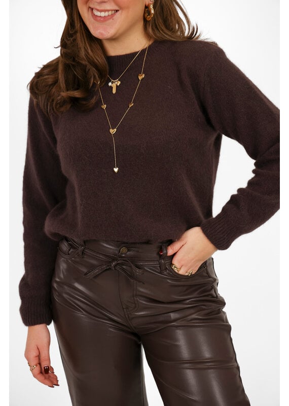 21Jewelz Trui met schoudervulling - choco bruin