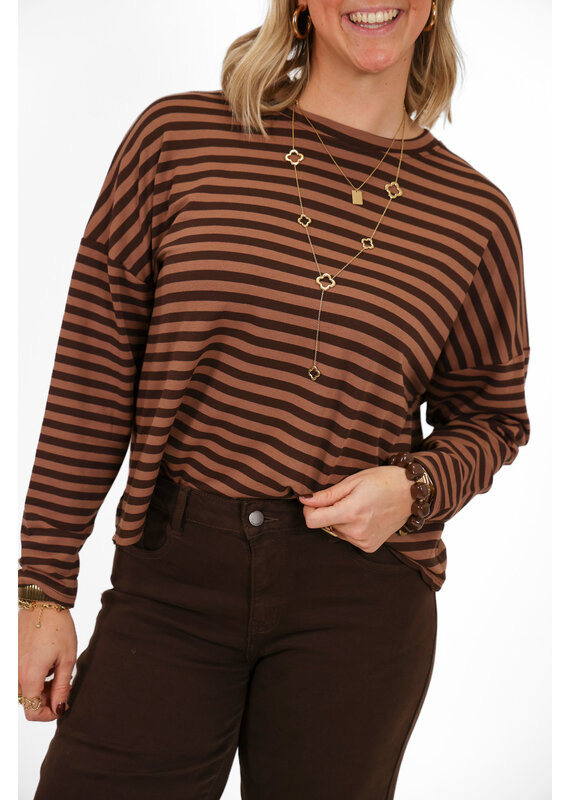 21Jewelz Gestreepte trui - bruin / lichtbruin