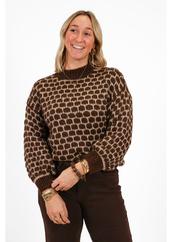 21Jewelz Wollige trui met patroon - bruin / beige