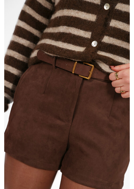 21Jewelz Suede shortje met riem - bruin