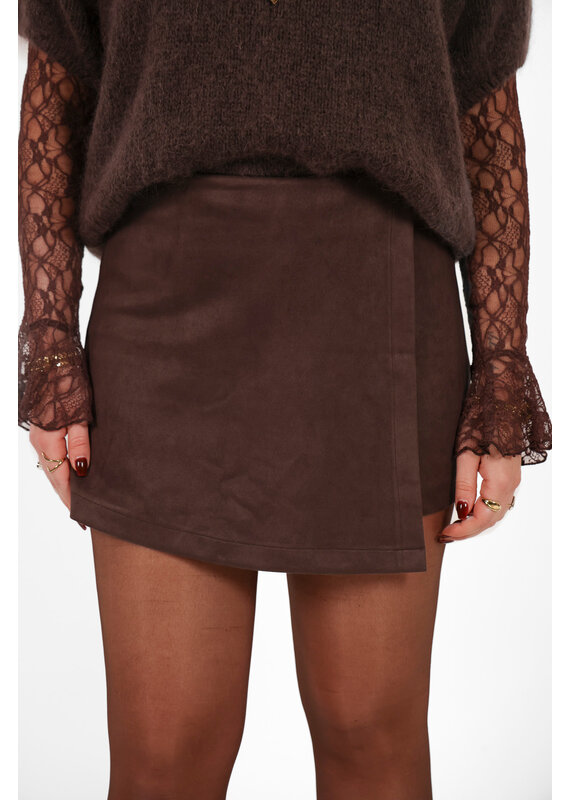 21Jewelz Suede overslag skortje - bruin