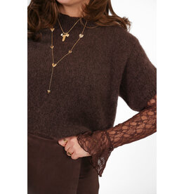 21Jewelz Wollige trui met korte mouw - bruin