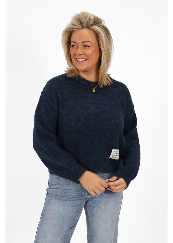 21Jewelz Gebreide trui met embleem - donkerblauw