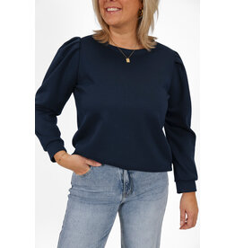 21Jewelz Basic sweater met pofmouw - donkerblauw