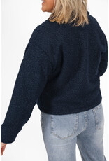 21Jewelz Oversized teddy jasje - donkerblauw