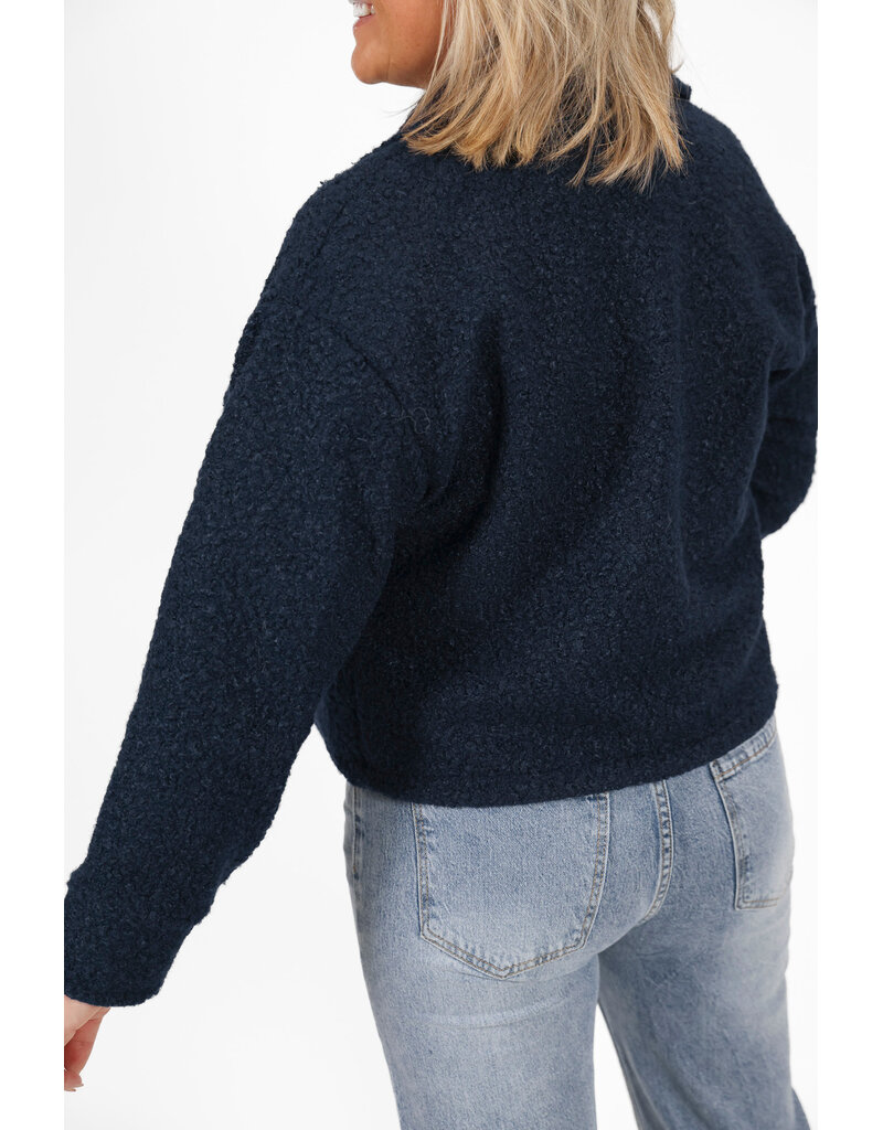 21Jewelz Oversized teddy jasje - donkerblauw