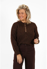 21Jewelz Trui met gouden hartjes - bruin