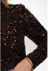 21Jewelz Glitter top met rits - bruin