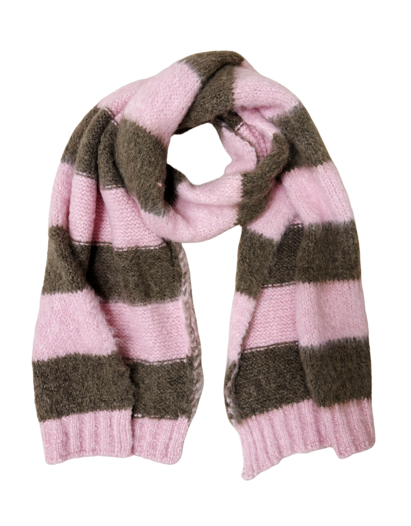 21Jewelz Wollige sjaal gestreept - roze/bruin