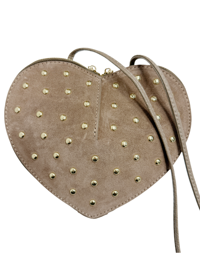 21Jewelz Hartjes tas suede beige