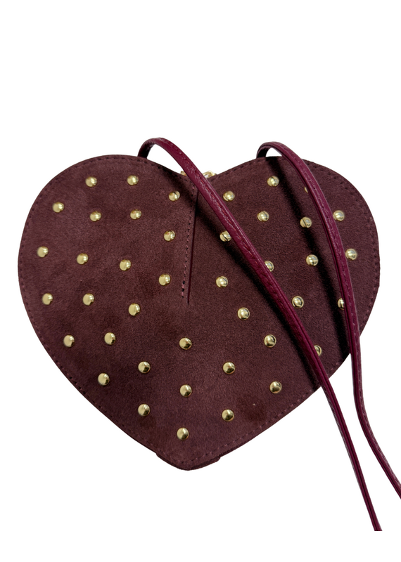 21Jewelz Hartjes tas suede bordeaux