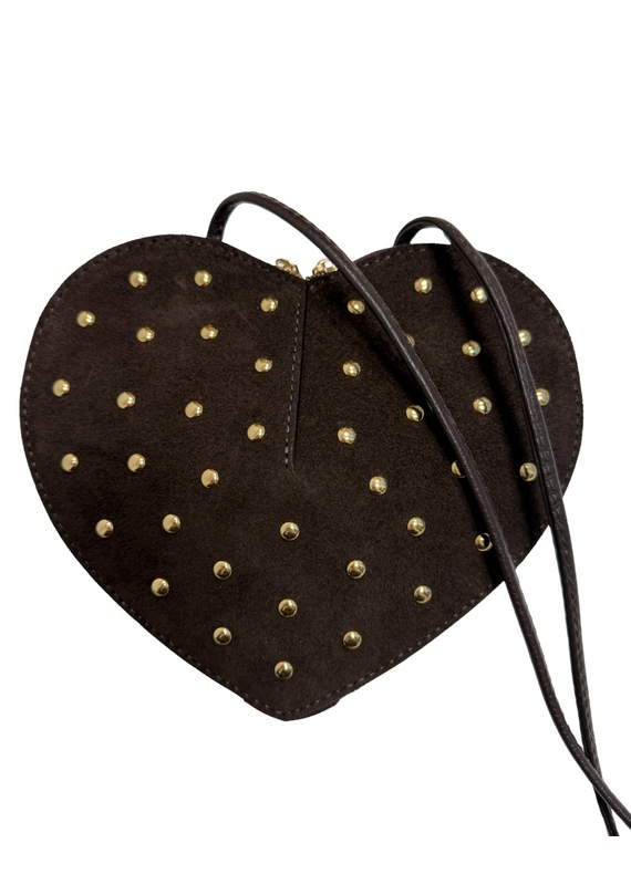 21Jewelz Hartjes tas suede choco bruin