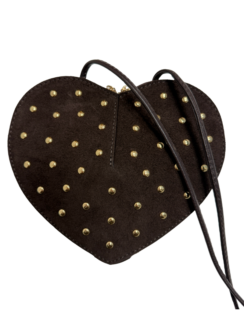 21Jewelz Hartjes tas suede choco bruin