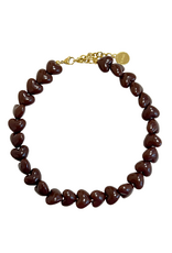 21Jewelz Statement ketting met hartjes - bruin